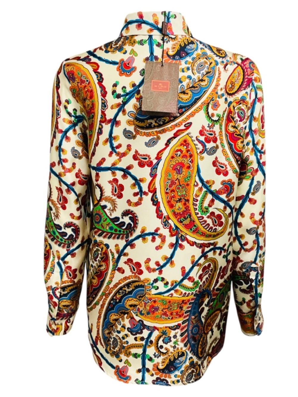 Etro Ivory Multi Floral Paisley Motif Silk Twill Shirt - Picture 3 of 4
